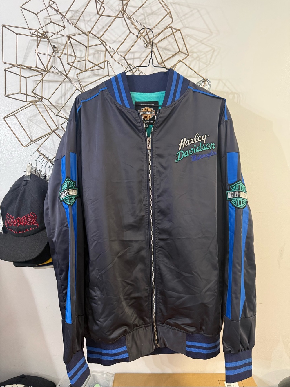 Men’s Harley-Davidson Men's Black & Blue Bomber Jacket